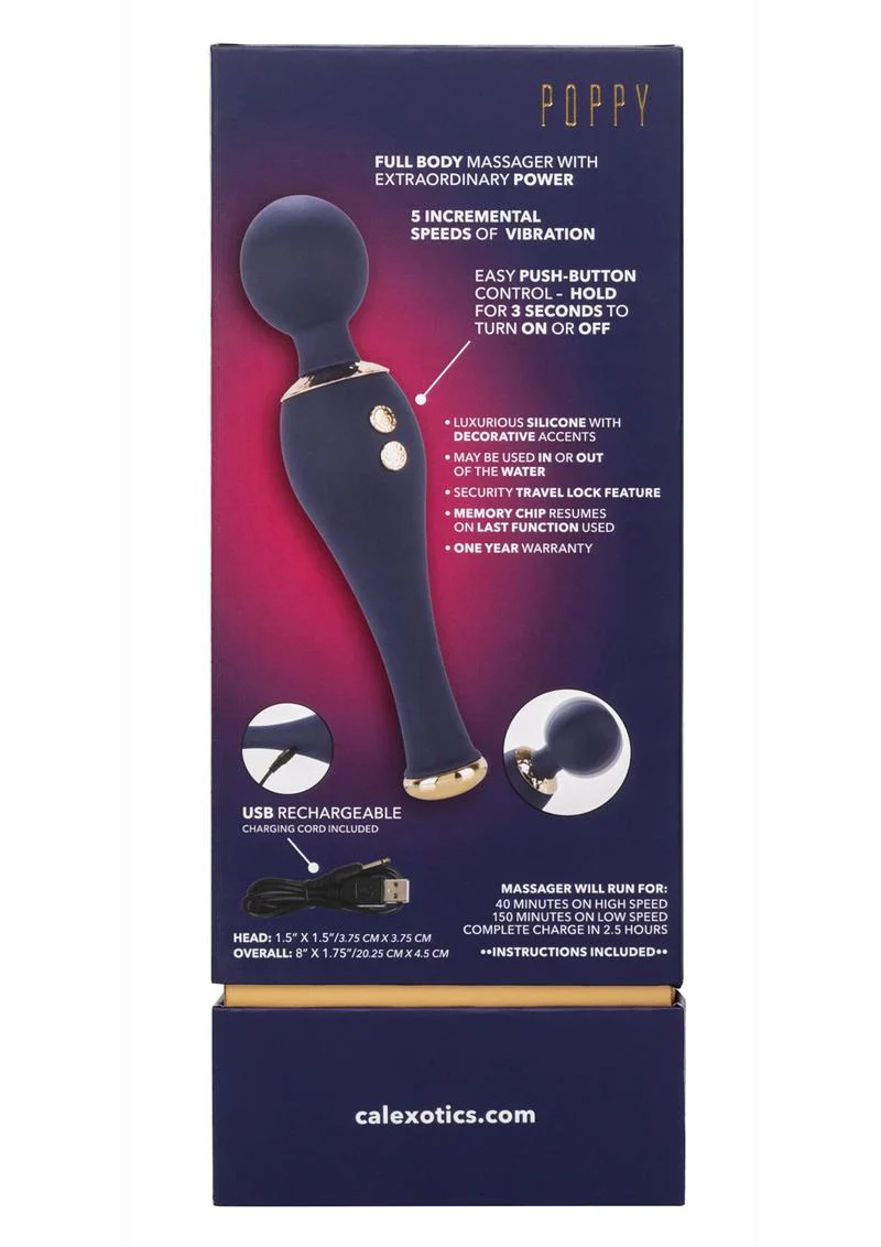 Chic Poppy Rechargeable Silicone Wand Massager - Image 4