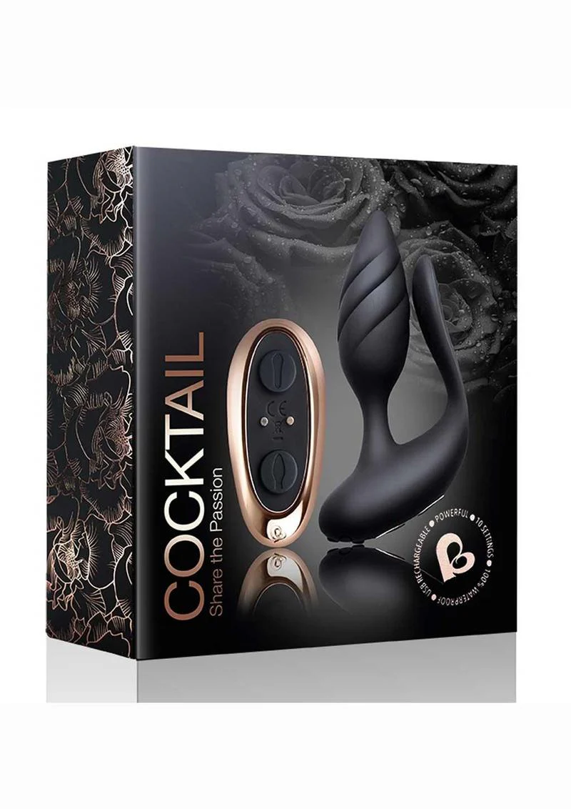 Cocktail Rechargeable Silicone Couples Vibrator with Remote Control - Image 2