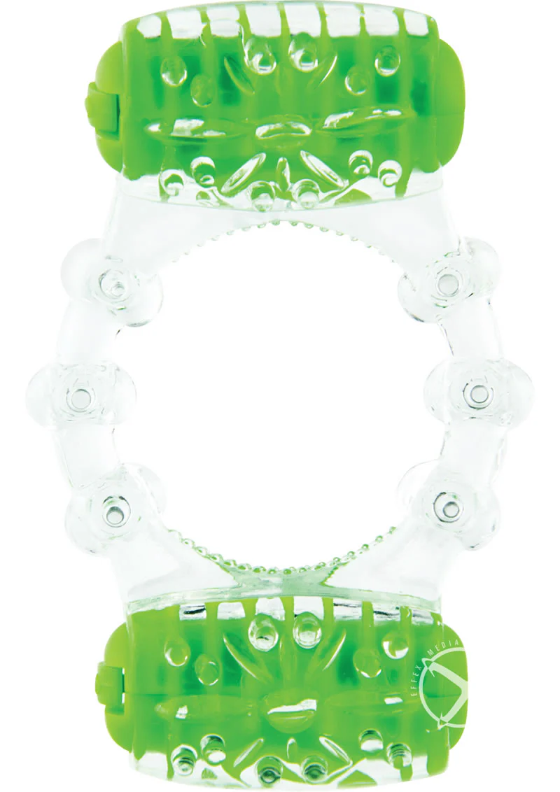Color Pop Quickie Two-O Silicone Dual Vibrating Cock Ring - Image 2