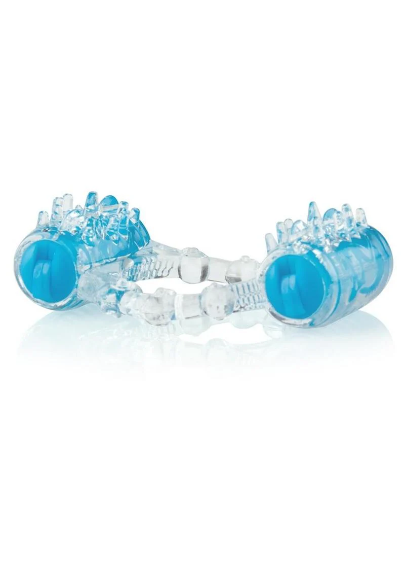 Color Pop Quickie Two-O Silicone Dual Vibrating Cock Ring - Image 4