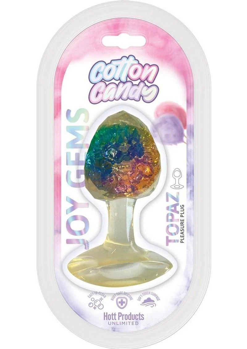 Cotton Candy Joy Gems Silicone Pleasure Anal Plug - Topaz - Image 2