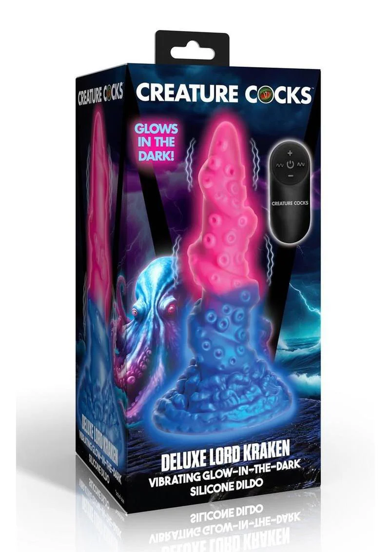 Creature Cocks Deluxe Lord Kraken Vibrating Rechargeable Silicone Glow In The Dark Dildo - Image 2