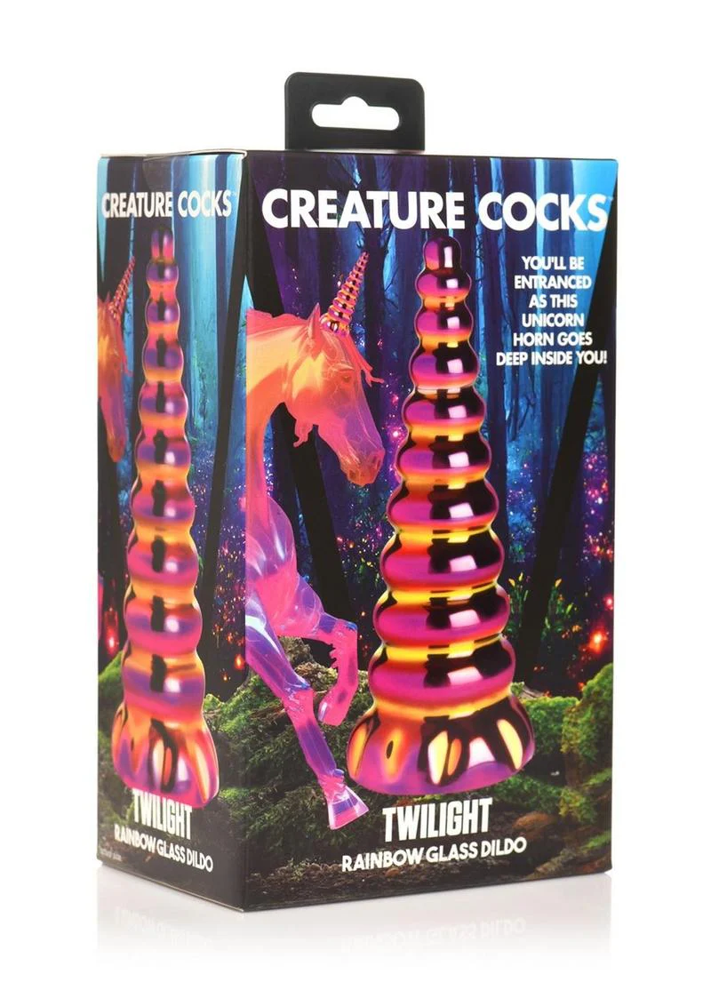 Creature Cocks Twilight Rainbow Glass Dildo - Image 2