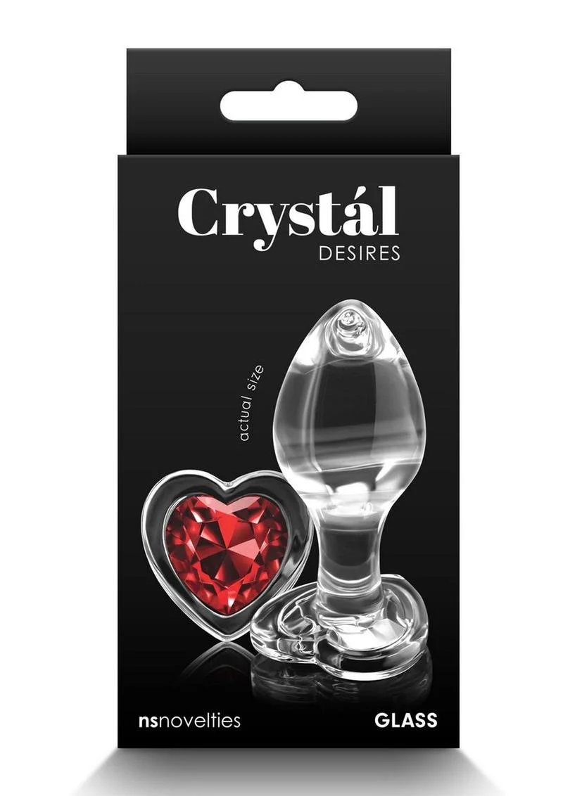 Crystal Desires Red Heart Glass Anal Plugs - Image 3