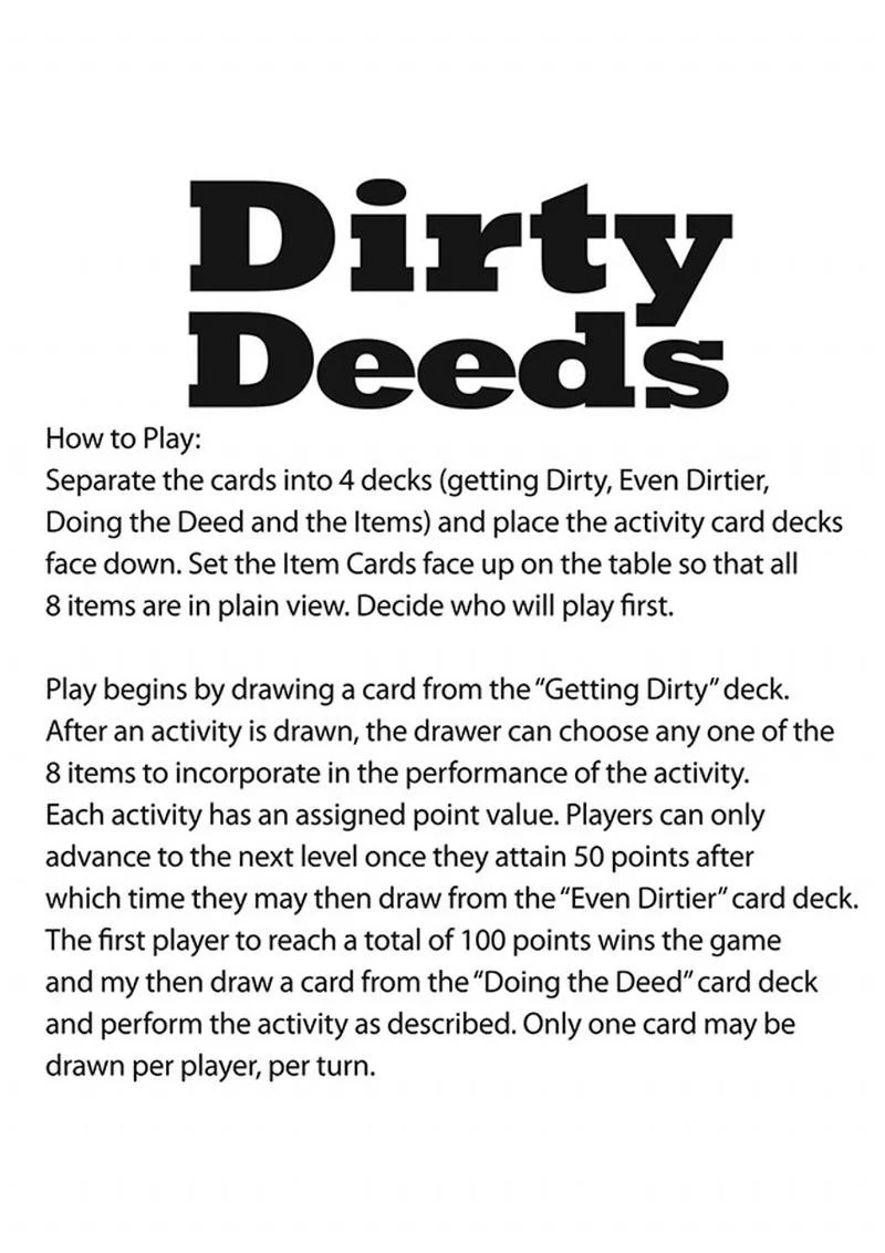 Dirty Deeds Couples Activity Card Game - Image 3