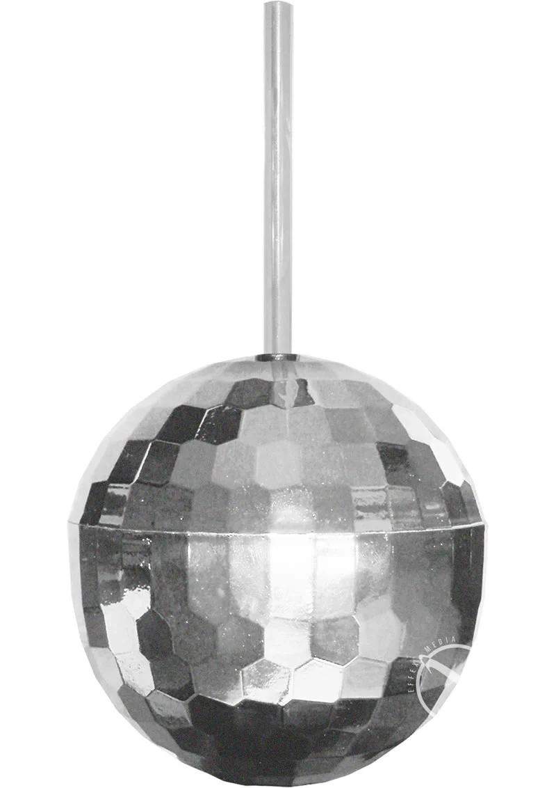 Disco Ball Plastic Cup with Straw Holds