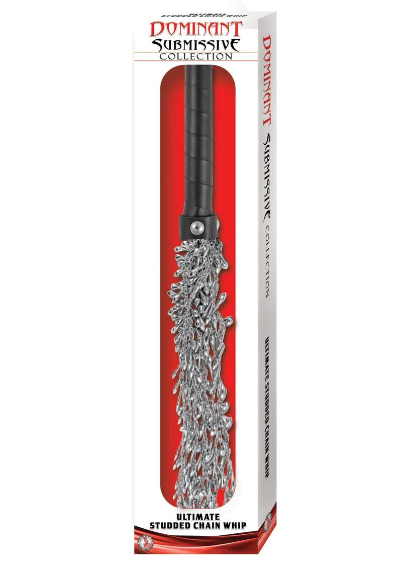 Dominant Submissive Collection Ultimate Studded Chain Whip - Image 2