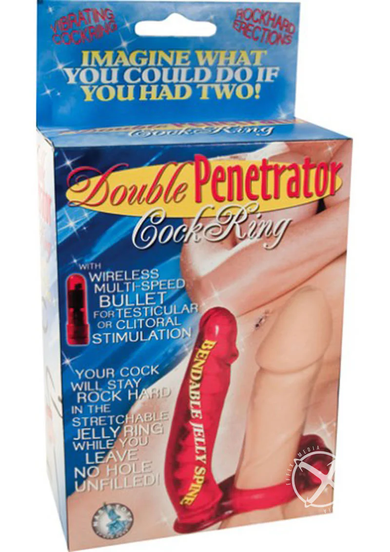 Double Penetrator Vibrating Cock Ring with Bendable Dildo - Image 3
