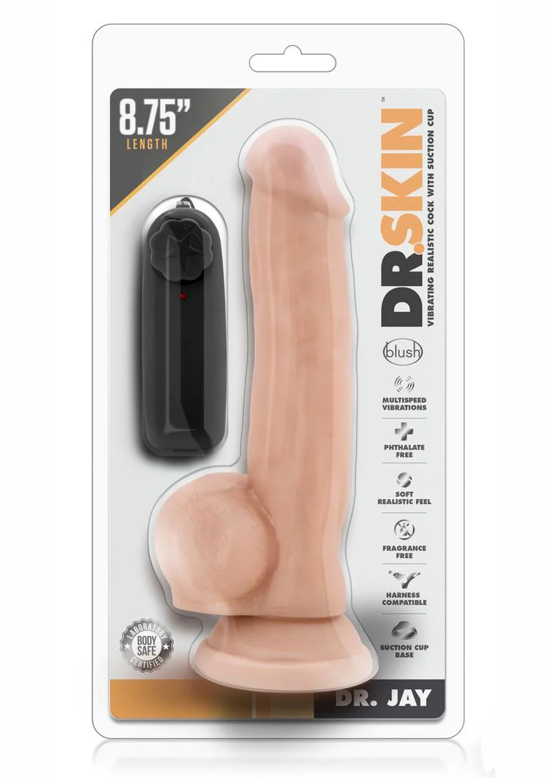 Dr. Skin Dr. Jay Vibrating Dildo with Balls and Remote Control - Image 2