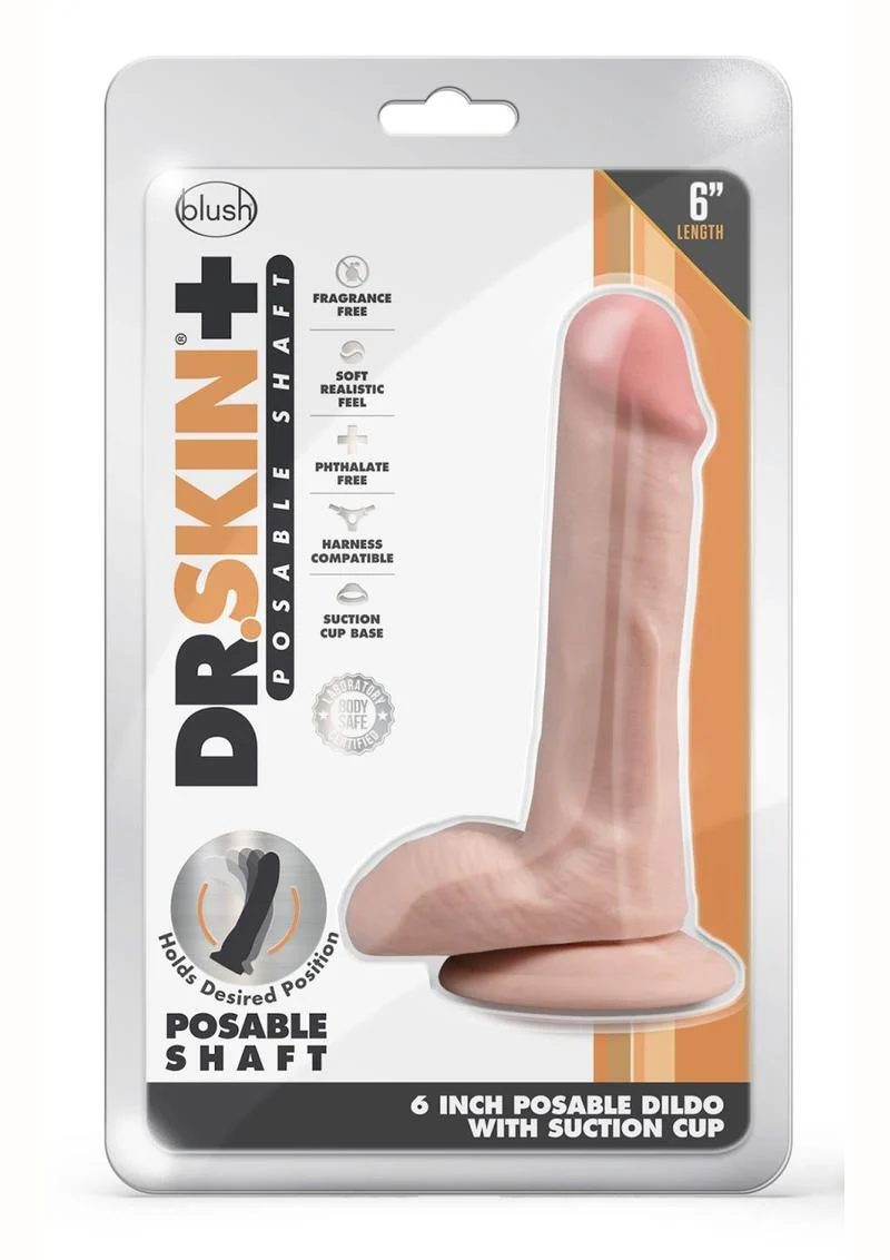 Dr. Skin Plus Posable Dildo with Balls and Suction Cup - Image 13