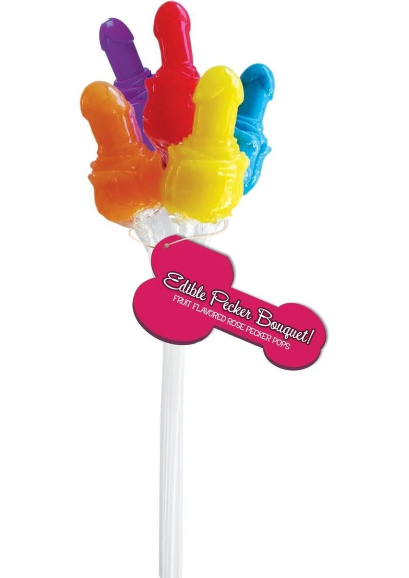 Edible Pecker Bouquet 6 Rose Pecker Pops - Assorted Flavors