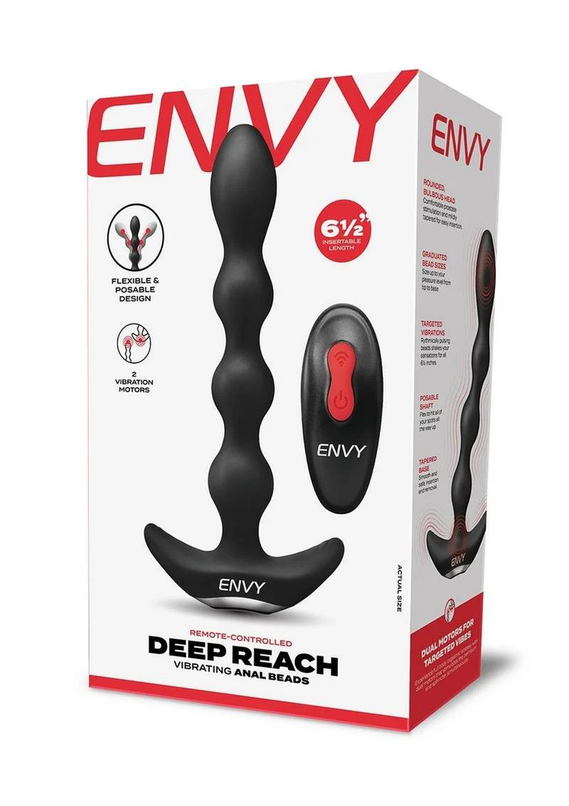 Envy Toys Deep Reach Remote Controlled Rechargeable Silicone Vibrating Anal Beads - Image 2