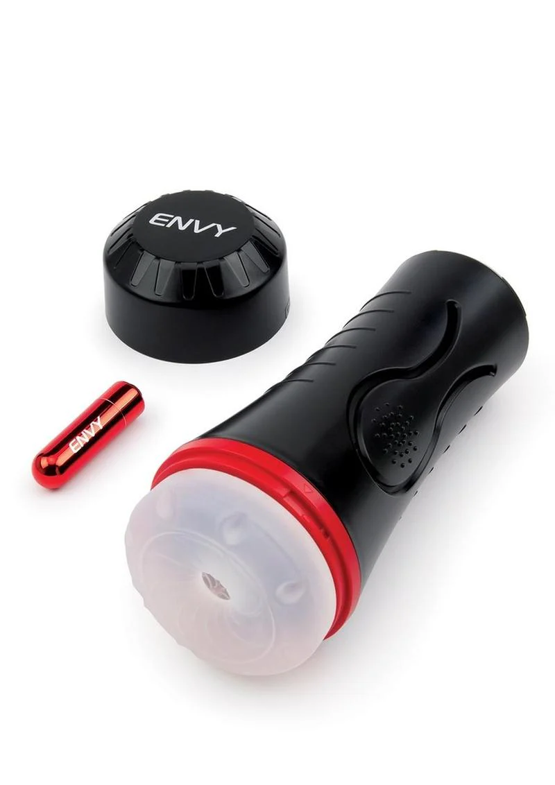 Envy Toys Squeezable Clear Clutch Vibrating Discreet Textured Stroker - Image 3