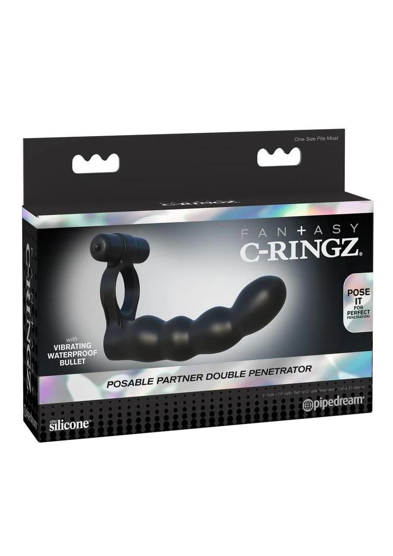 Fantasy C-Ringz Posable Partner Double Penetrator Cock Ring with Bullet - Image 2