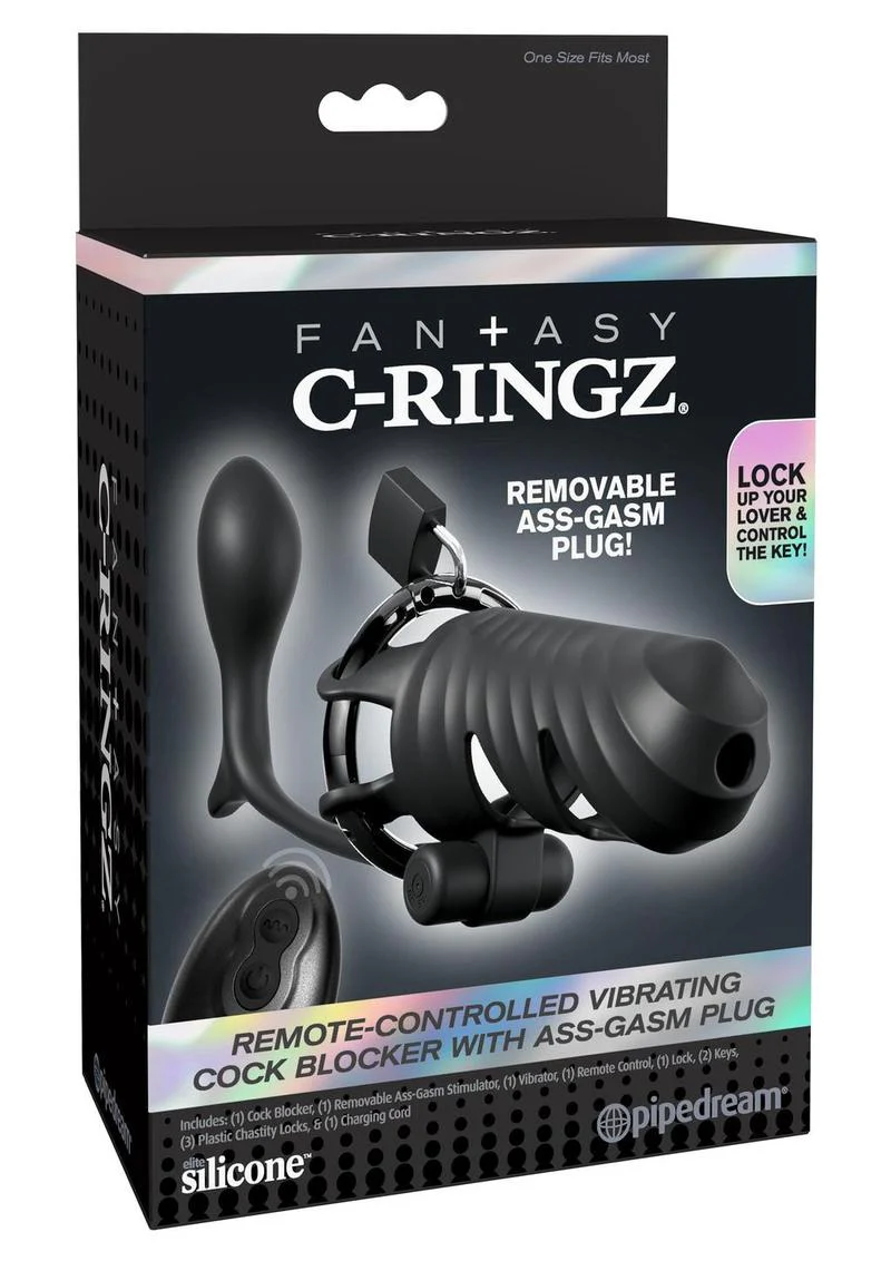 Fantasy C-Ringz Remote-Controlled Vibrating Cock Blocker with Ass-Gasm Plug - Image 2