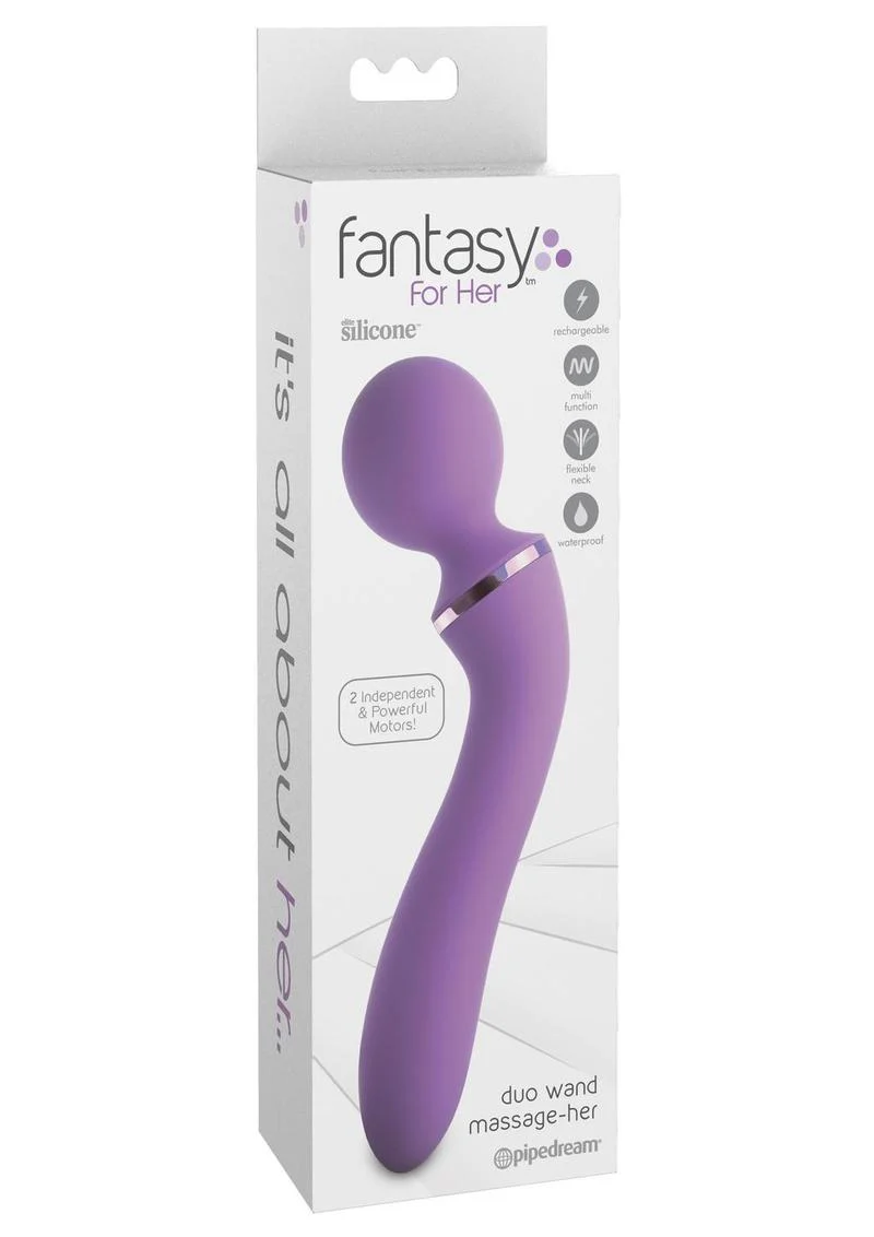 Fantasy For Her Duo Wand Massage Her Silicone Rechargeable Waterproof - Image 2