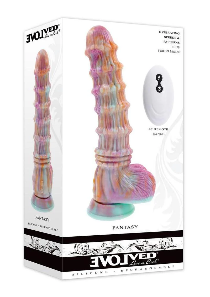 Fantasy Rechargeable Silicone Vibrating Dildo with Remote - Image 2