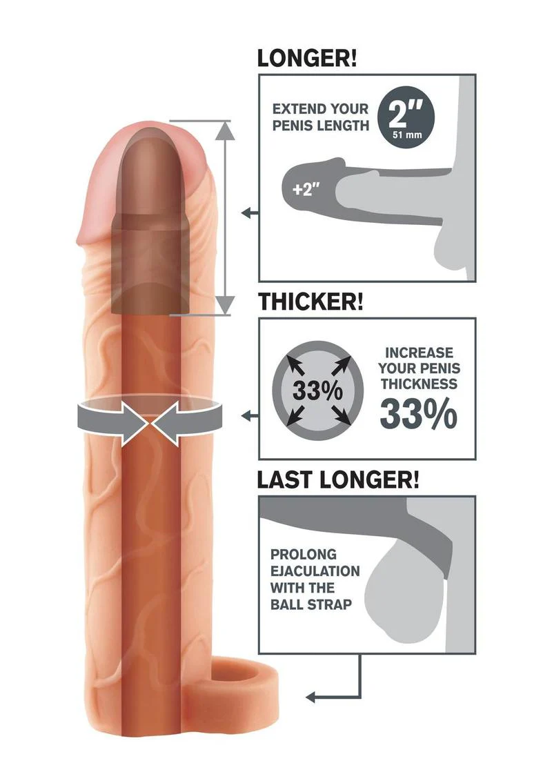 Fantasy X-Tensions Perfect 2in Extension Sleeve with Ball Strap - Image 2