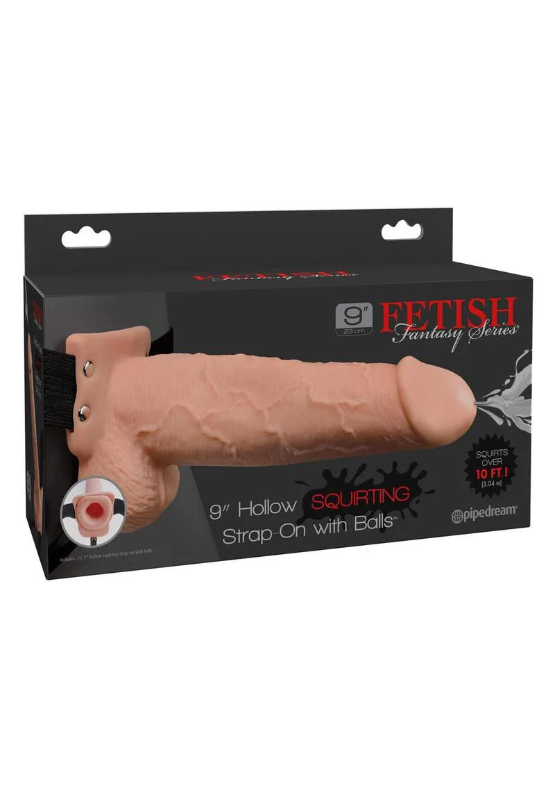 Fetish Fantasy Series Hollow Squirting Strap-On Dildo with Balls and Harness - Image 11