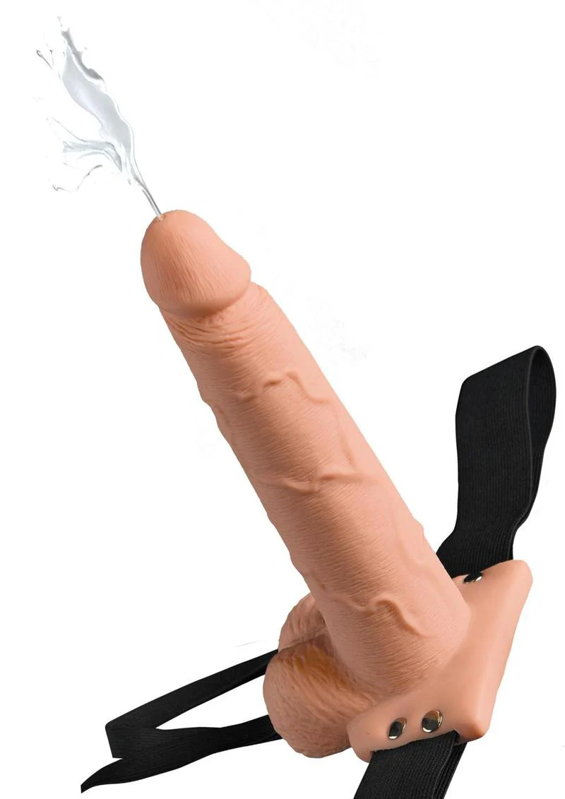 Fetish Fantasy Series Hollow Squirting Strap-On Dildo with Balls and Harness - Image 2