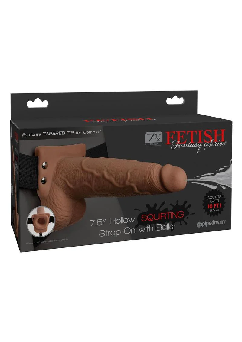 Fetish Fantasy Series Hollow Squirting Strap-On Dildo with Balls and Harness - Image 5