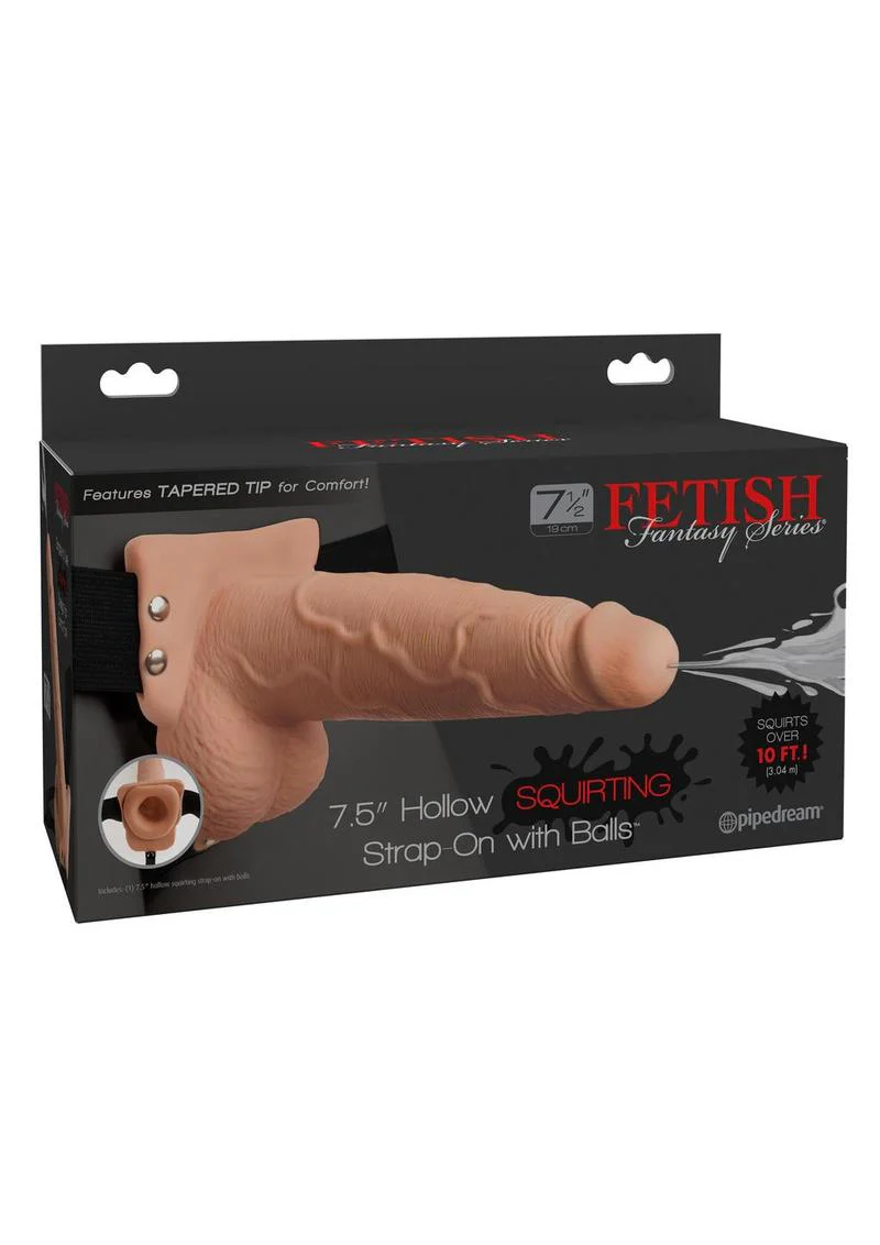 Fetish Fantasy Series Hollow Squirting Strap-On Dildo with Balls and Harness - Image 7