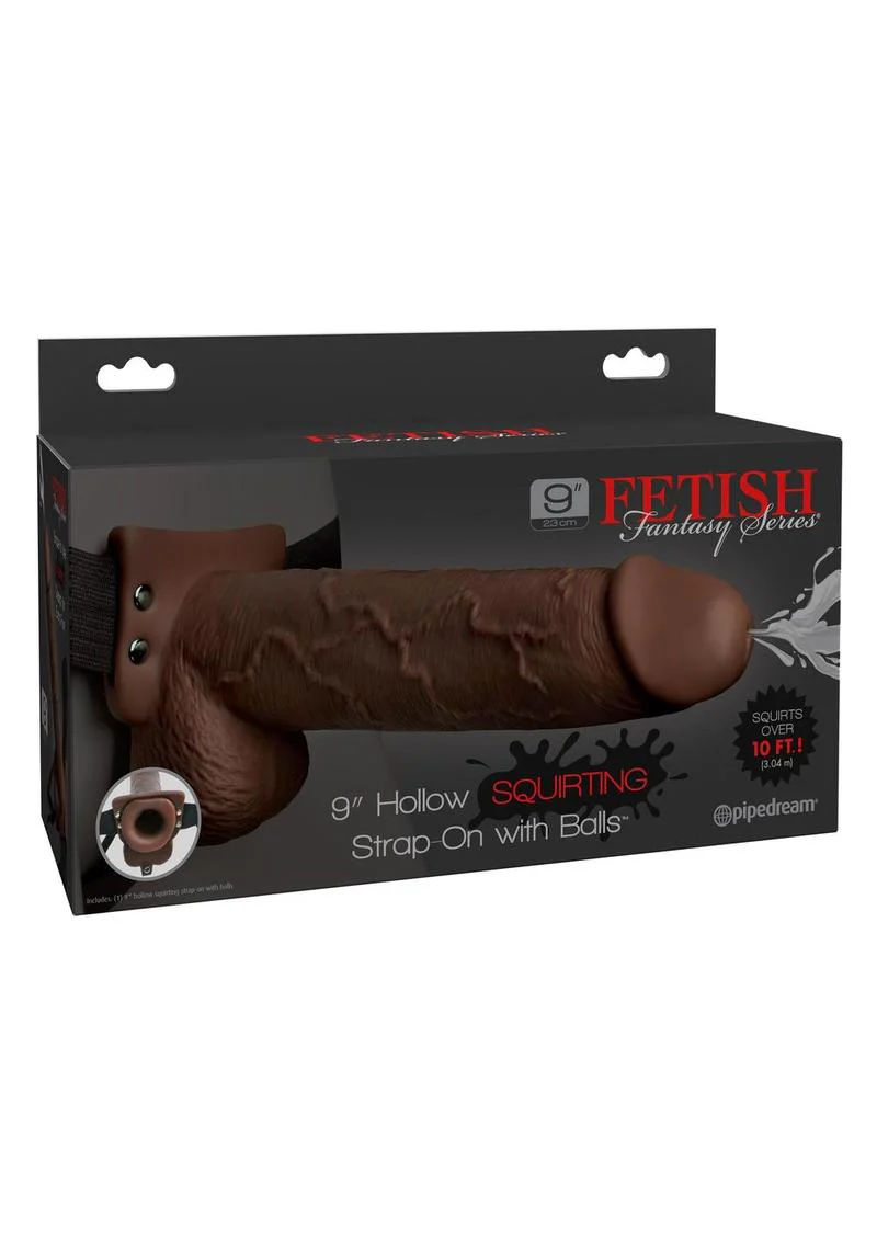Fetish Fantasy Series Hollow Squirting Strap-On Dildo with Balls and Harness - Image 9