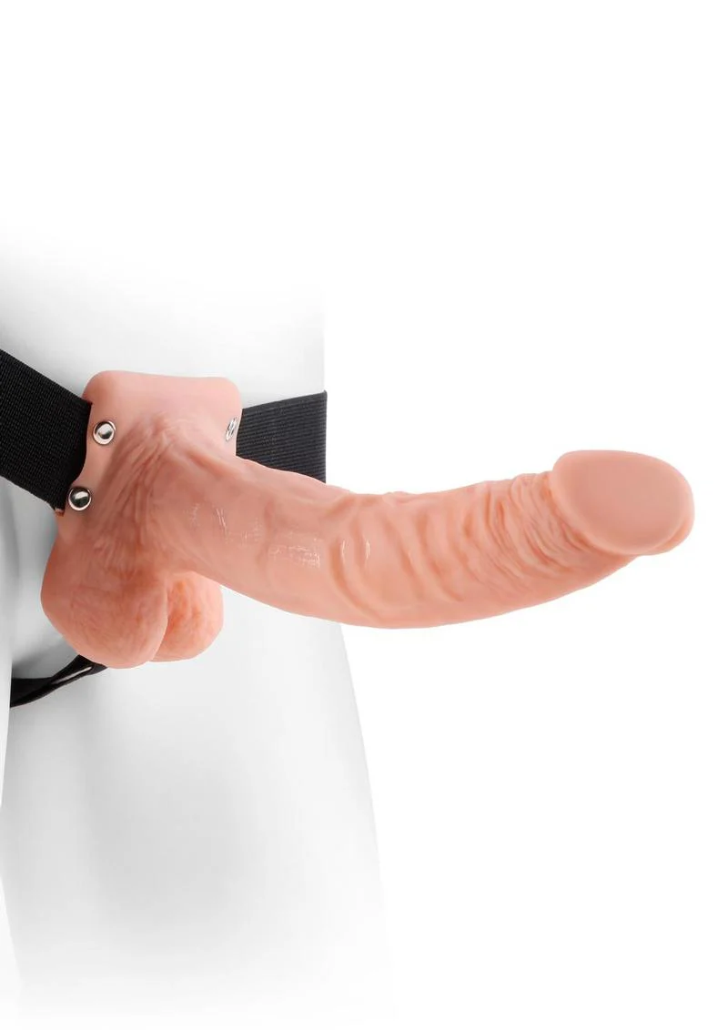 Fetish Fantasy Series Hollow Strap-On Dildo with Balls and Stretchy Harness - Image 4