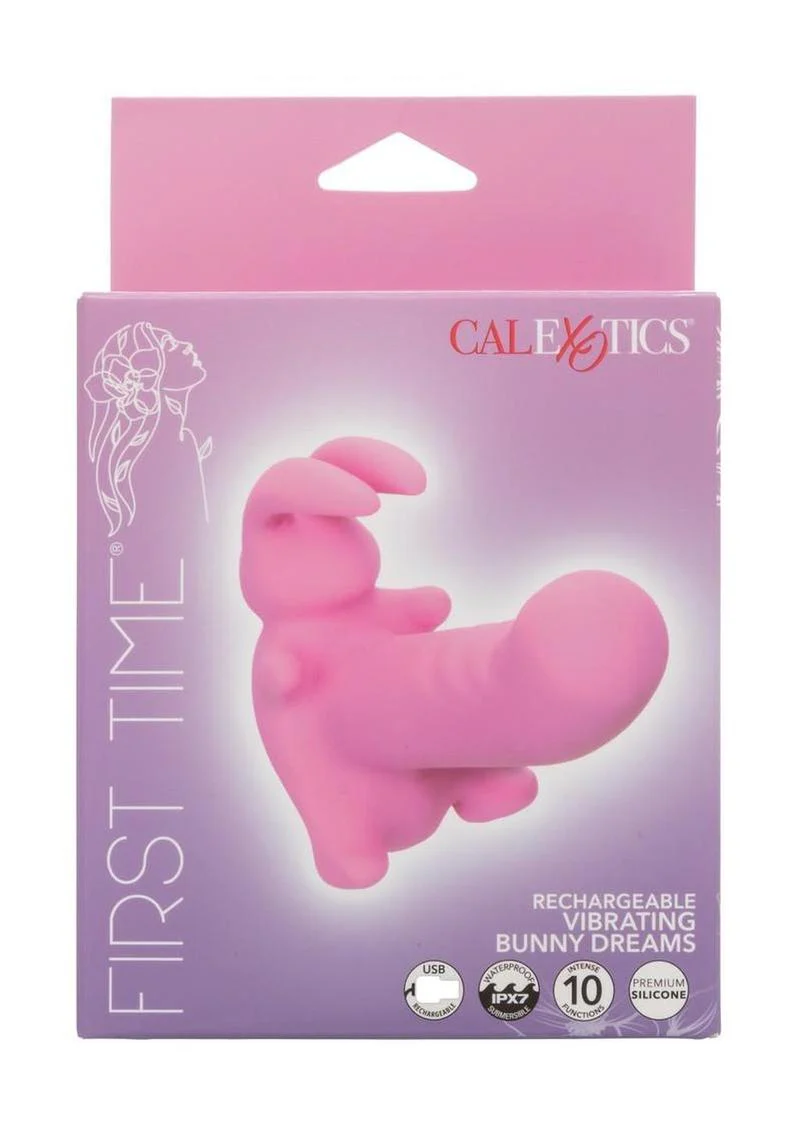 First Time Rechargeable Vibrating Bunny Dreams Rechargeable Silicone Vibrator with Clitoral Stimulator - Image 2