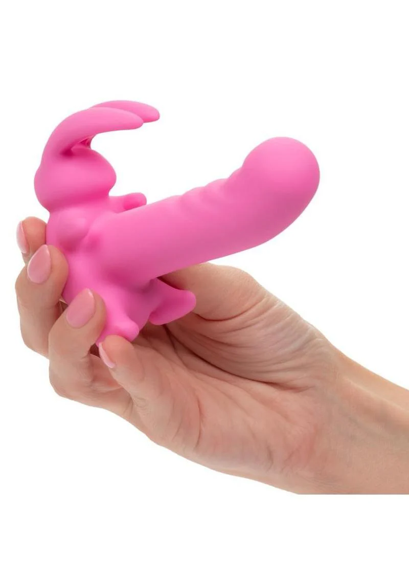 First Time Rechargeable Vibrating Bunny Dreams Rechargeable Silicone Vibrator with Clitoral Stimulator - Image 3