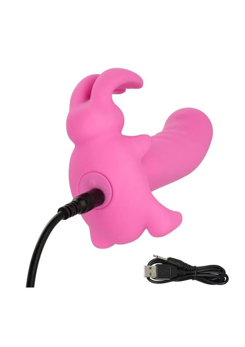 First Time Rechargeable Vibrating Bunny Dreams Rechargeable Silicone Vibrator with Clitoral Stimulator - Image 4