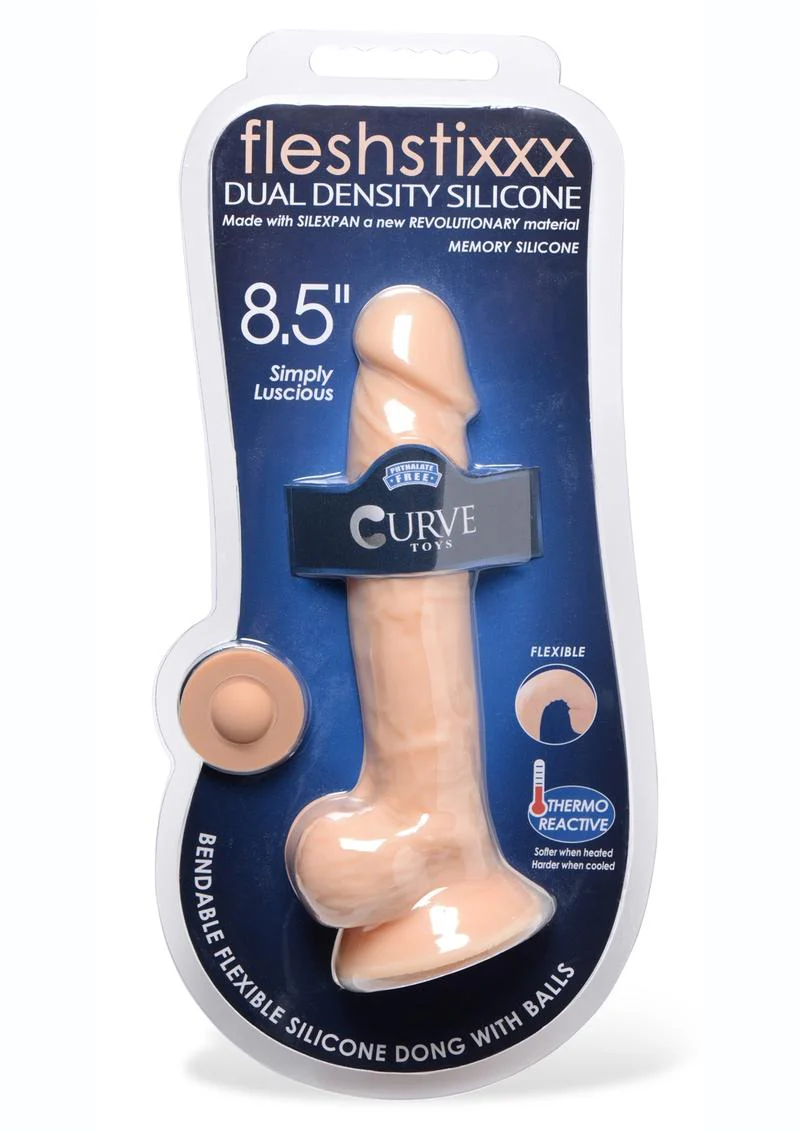 Fleshstixxx Dual Density Silicone Bendable Dong with Balls - Image 20