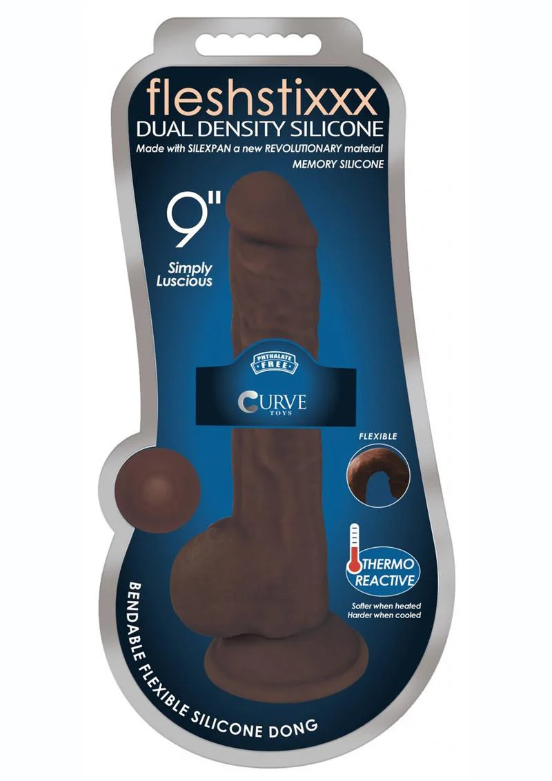 Fleshstixxx Dual Density Silicone Bendable Dong with Balls - Image 27