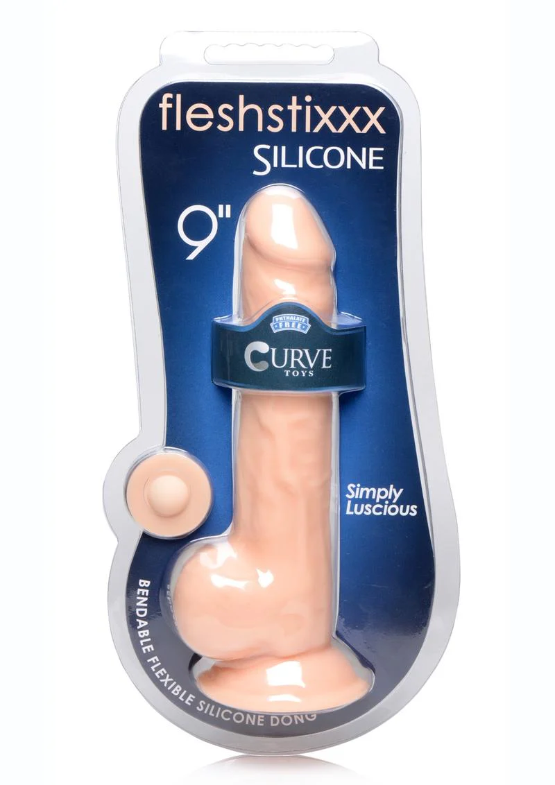 Fleshstixxx Silicone Bendable Dong with Balls - Image 6