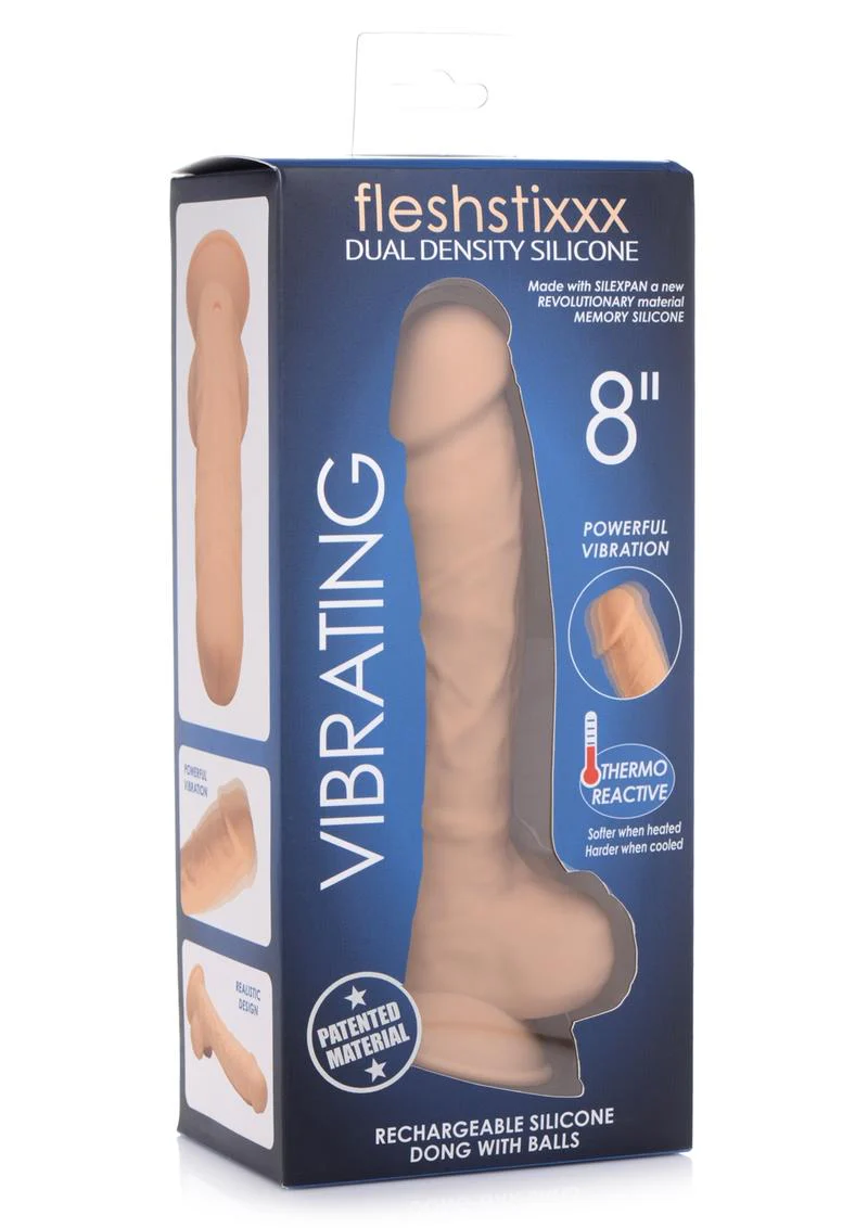 Fleshstixxx Silicone Rechargeable Vibrating Dong with Balls - Image 4