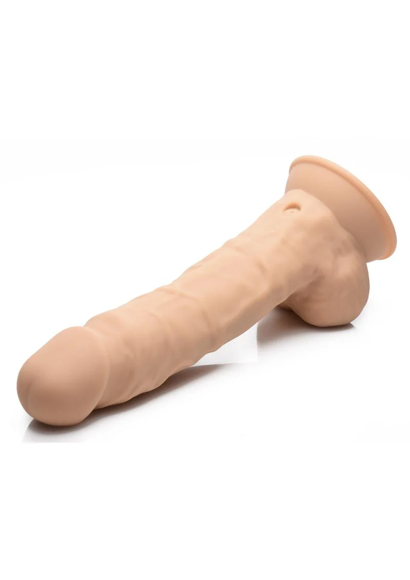Fleshstixxx Silicone Rechargeable Vibrating Dong with Balls - Image 5