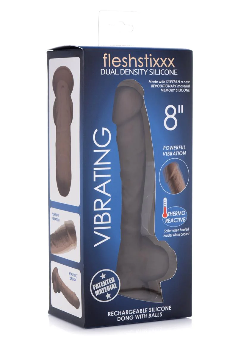 Fleshstixxx Silicone Rechargeable Vibrating Dong with Balls - Image 6