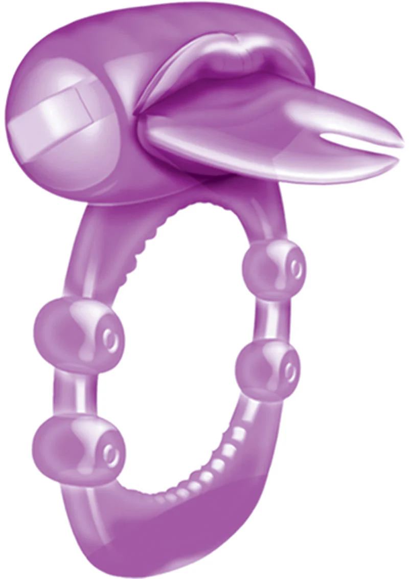 Forked Tongue Vibrating Silicone Cock Ring Waterproof - Image 2