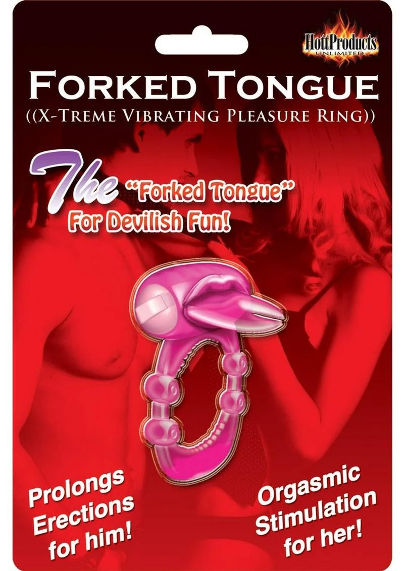 Forked Tongue Vibrating Silicone Cock Ring Waterproof - Image 3