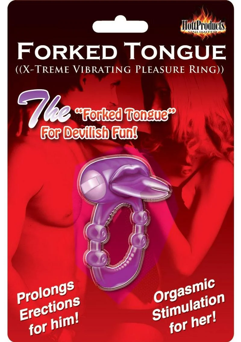 Forked Tongue Vibrating Silicone Cock Ring Waterproof - Image 5