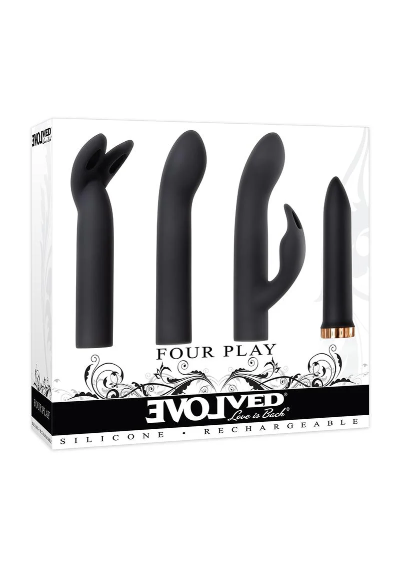 Four Play Rechargeable Bullet with 3 Silicone Sleeves Kit - Image 2