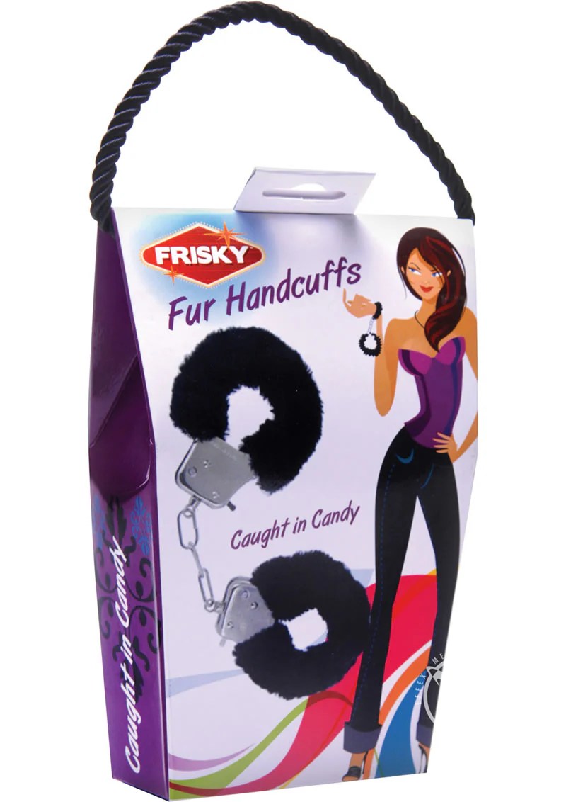 Frisky Caught In Candy Black Furry Cuffs - Image 2