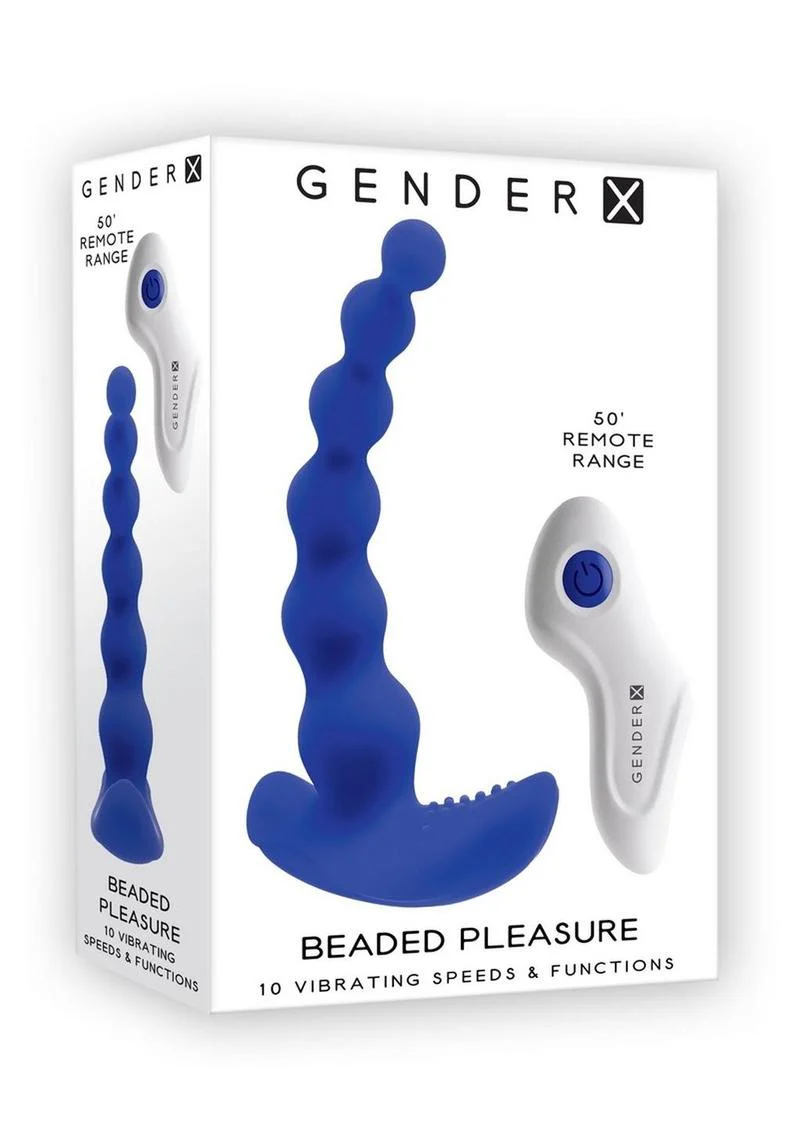Gender X Beaded Pleasure Rechargeable Silicone Probe with Remote Control - Image 2