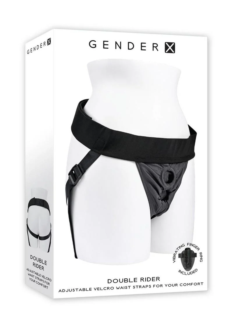 Gender X Double Rider Harness with Vibrating Ring - Image 2