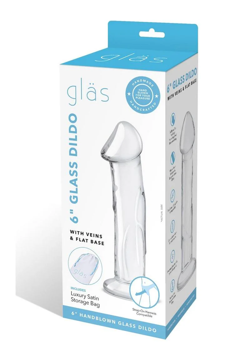 Glas Dildo Glass with Veins and Flat Base - Image 3