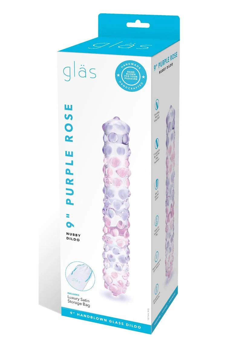 Glas Purple Rose Glass Nubby Dildo - Image 2