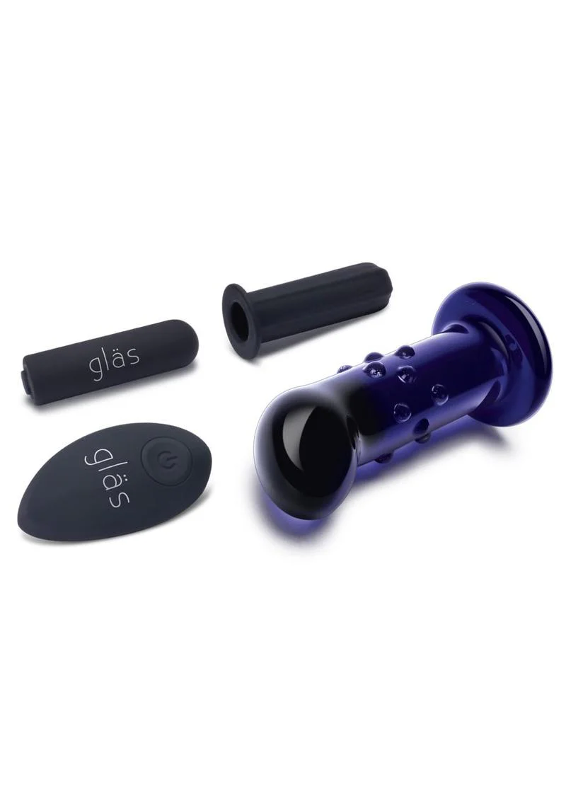 Glas Rechargeable Remote Controlled Vibrating Glass Dotted G-Spot/P-Spot Plug - Image 3