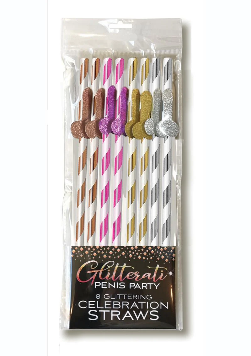 Glitterati Penis Party Tall Celebration Straws - Image 2