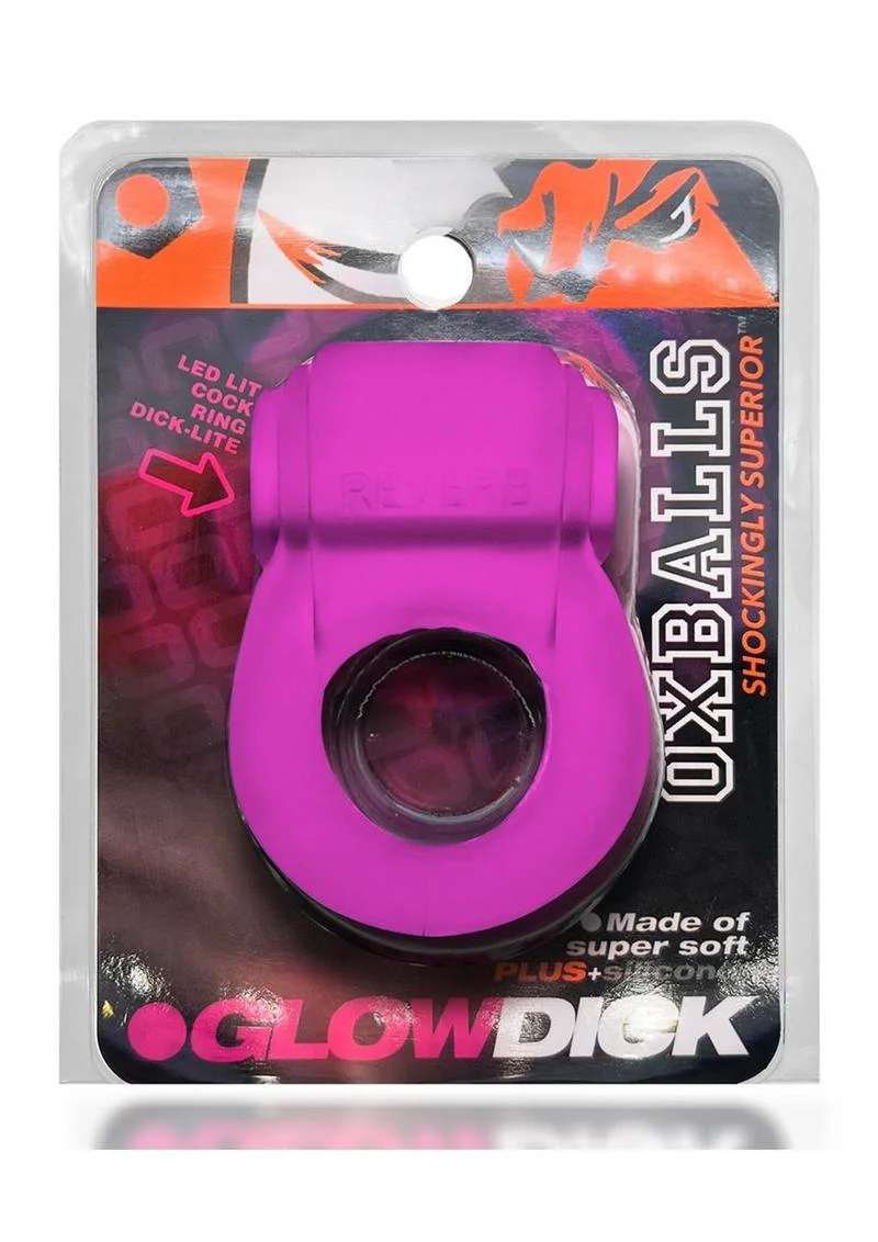 Glowdick Silicone Cockring with Led - Pink Ice - Image 2