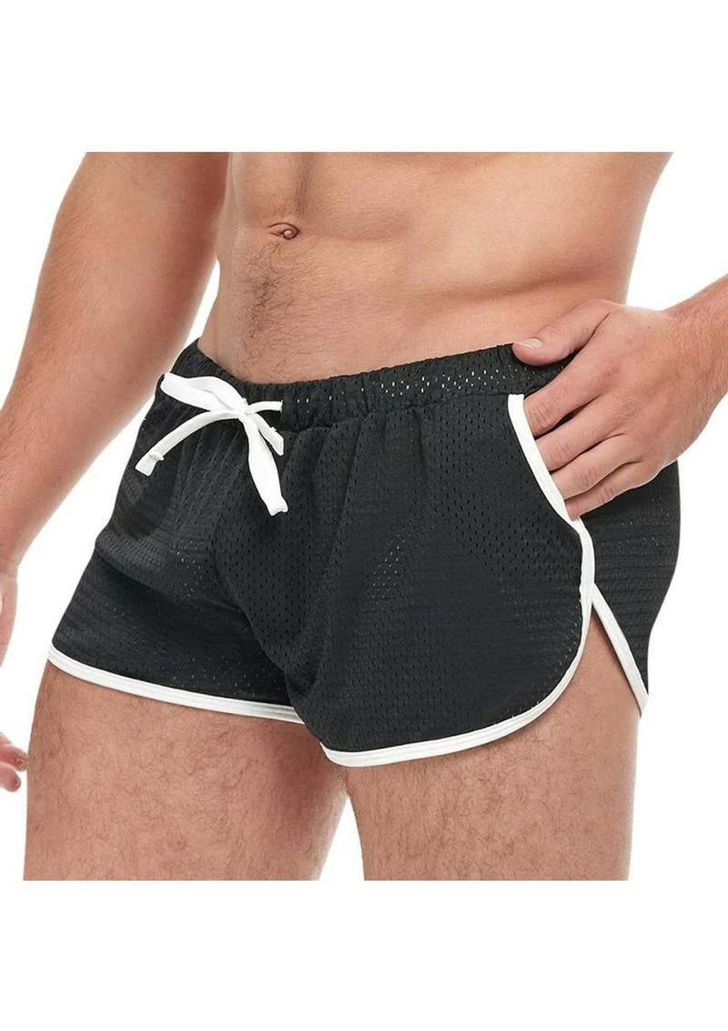 Goal Line Side Split Mesh Booty Shorts - Image 5